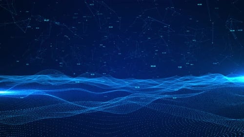Wave Particles Big Data Digital Code Digital Cyber Matrix Wave Deep Abstract Stage Background