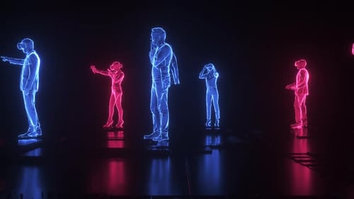 Futuristic Background Of Hud Metaverse Characters