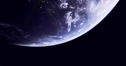 View of Earth From Space Highlighting Its Curvature and Atmosphere