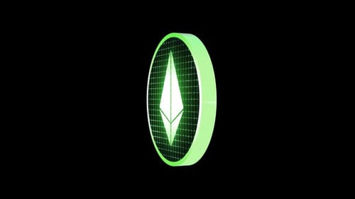 Digitales Krypto-Spinning 3D-Symbol von Etherium Eth