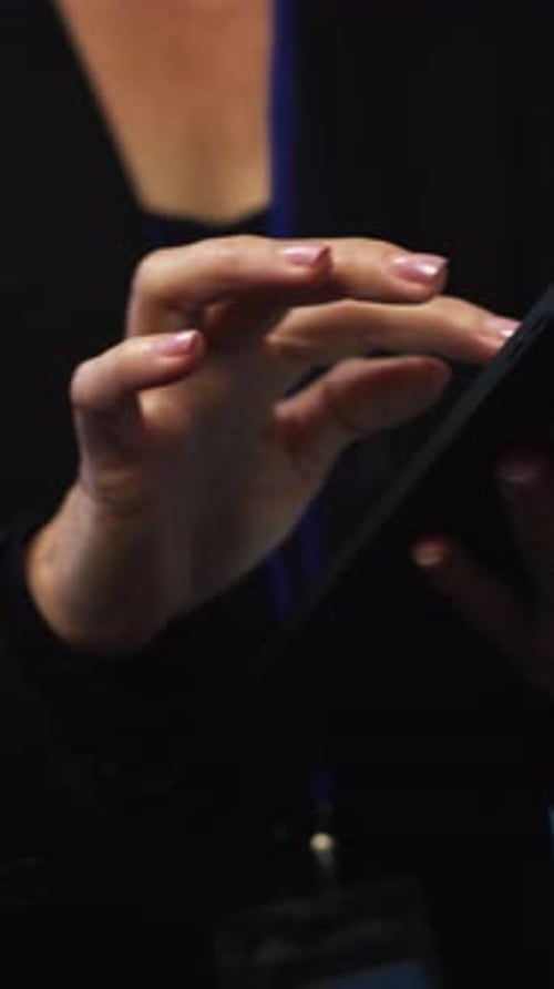 Vertical Video Programmer Managing Data Center Using Digital Device Close Up