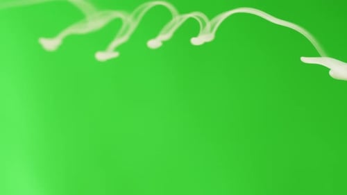 Smoke Jet on Green Chroma Key Background