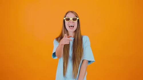 Wearing 3D Glasses the Girl Laughs Joyfully Clearly Enjoying a Comedy Her Vibrant Energy Shines