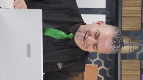 Business Man in Suit Speaking in Office