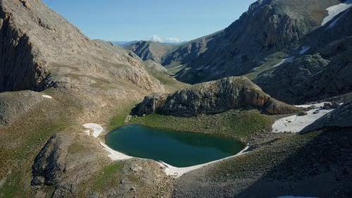 Drone footage Mountain Lake and Landscape