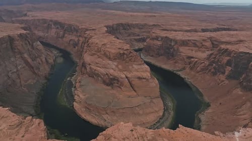 Aerial View of the Horseshoe Bend Landscape in Arizona