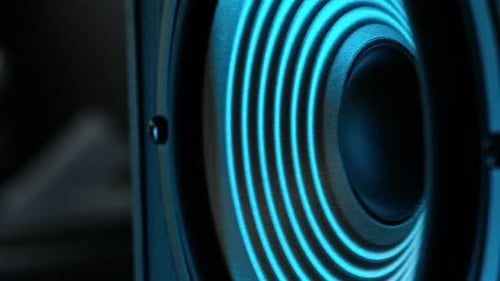 Moving Speaker In Audio System Playing Music