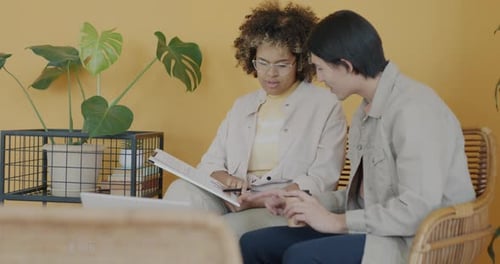 Business Review With Documents in Modern Office