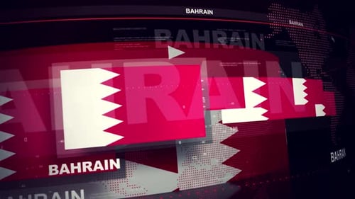 Bahrain Flag Digital Corporate Title Animation