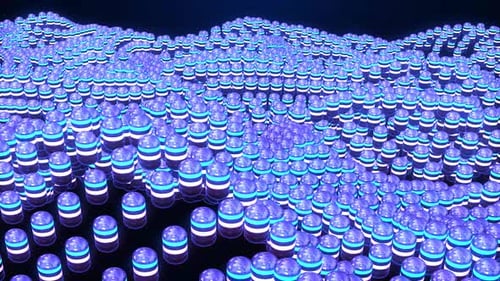 Abstract Spheres geometric white marble glass background.Cubes turn Into capsules and Form a Wave