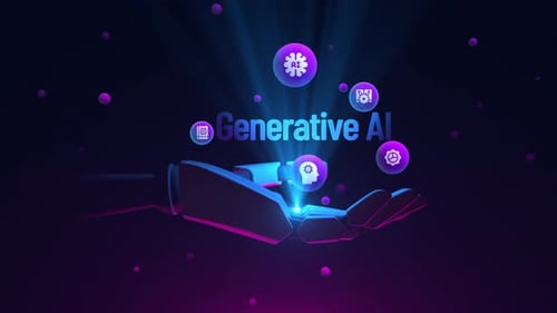 Animação de mão robótica Generative Ai