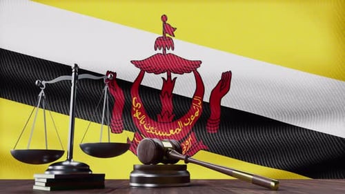 Drapeau du Brunei avec le juge Mallet