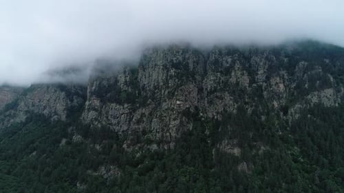 Aerial of Northern Caucasus Mountains on a Bright Sunny Day Majestic Scenery of Highlands of Region