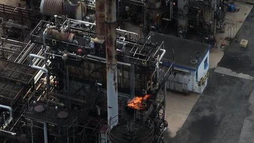 Production de pétrole et de gaz - vue aérienne de l'usine\_1
