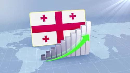 Georgia Economic Growth Bar Chart Graph Rising Green Arrow