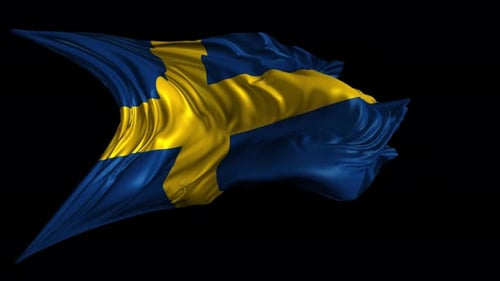 Realistic Waving Sweden Flag Seamless Loop