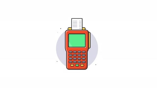 4k POS-Gerät. Animationsvideo zum Zahlungskonzept