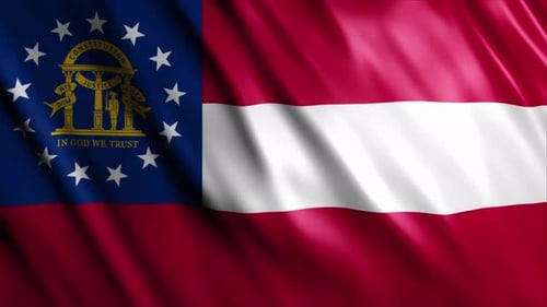 Realistic Waving Georgia State Flag