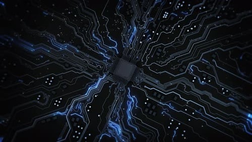 Circuit imprimé, processeur informatique à technologie numérique et future et puce système de carte mère. Tasse Ele