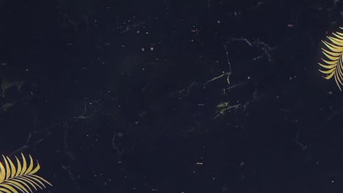 Elegant Golden Palm Leaves Luxurious Loop Background