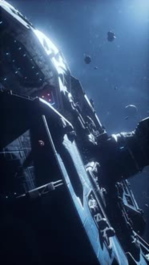 Nave espacial OVNI pairando no espaço