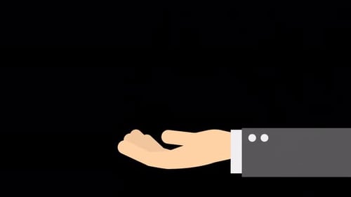 Hand Holding Lightbulb Idea Flat Design Animation