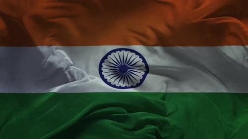 Waving Indian Flag with Realistic Fabric Motion
