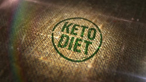 Keto diet sign stamp on linen sack
