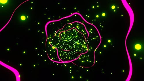 Light Green And Pink Astract Flying Glowing Balls Background Vj Loop In 4K