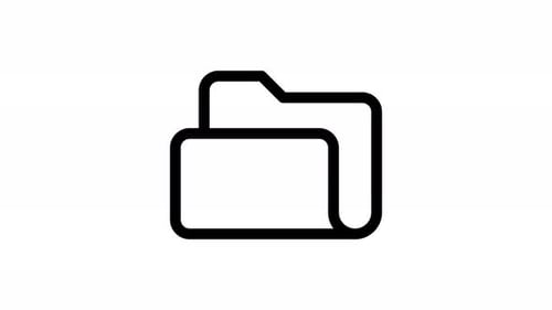 Flat Design Folder Icon Opening Closing Animation