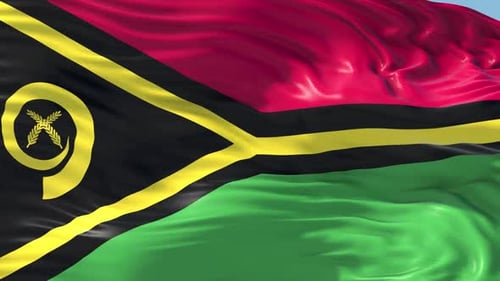 Realistic Vanuatu National Flag Waving Animation