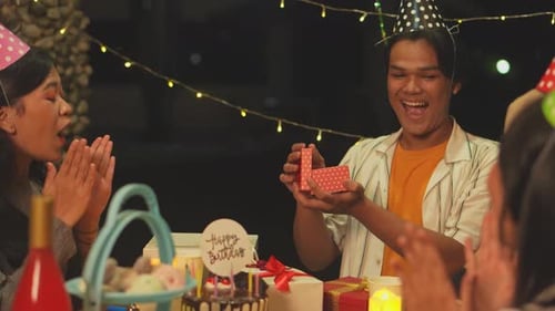 Asian Man Open Birthday Gifts