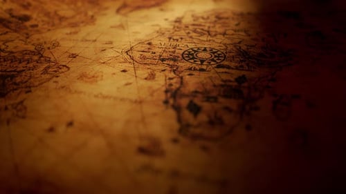 Antique World Map With Slow Camera Pan