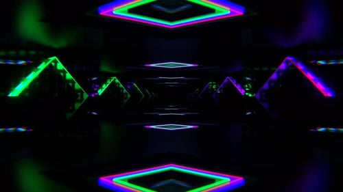 Purple And Blue Neon Squares Amazing Endless Tunnel Background Vj Loop In 4K