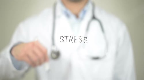 Stress, Doctor Writing on Screen