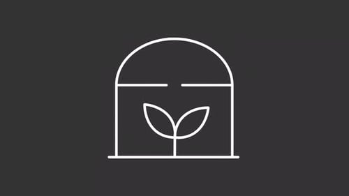 Minimalist Greenhouse Line Art Reveal Animation