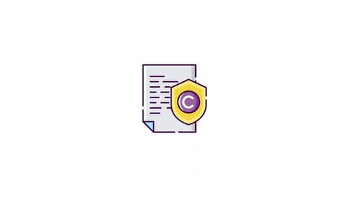 Document Copyright Protection Flat Design Animation