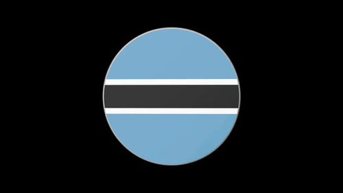 Botswana Flag 3D Spinning Disc Animation