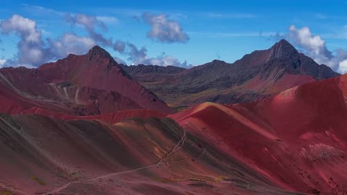 Red Valley, Vinicunca, Perú, Perú, Lapso de tiempo, Montaña del Arco Iris, Cordillera de los Andes peruanos, siete colores
