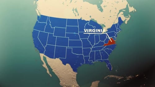 Animated Earth Globe Zooms to Highlight Specific United States State