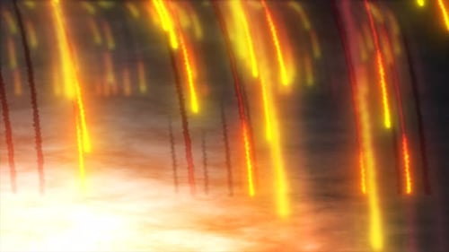 Abstract bright meteors burning falling from the sky, meteorites falling. Video 4k, 60 fps