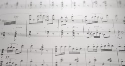 View over music notes