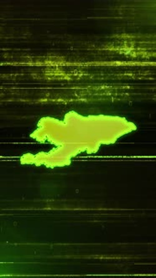 Kyrgyzstan Digital Futuristic Glitch Map