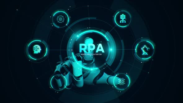 RPA Robotic Process Automation robotic touchscreen, Backgrounds Motion ...