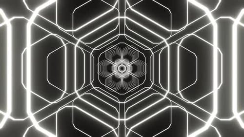 Weißer abstrakter leuchtender sechseckiger Strukturhintergrund Vj Loop In 4K