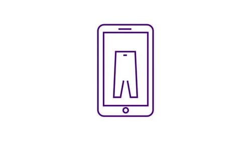 Animated Flat Design Smartphone Icon with Clothing Transformation