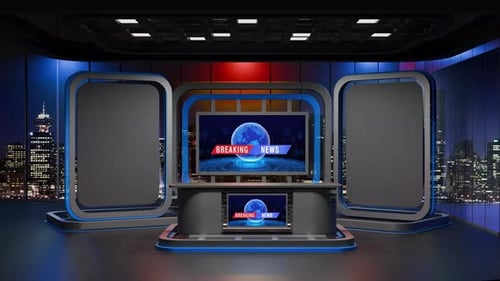 3D-Hintergrundschleife für virtuelle Nachrichtenstudios