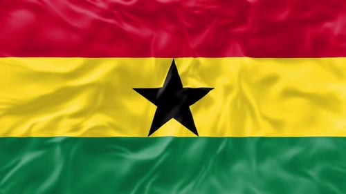 Ghana National Flag Waving Animation