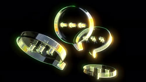 Glass Dialog Speech Chat Bubbles Rotate Endless