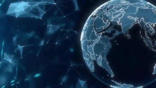 Global Connectivity: Futuristic Digital Earth and Network Animation